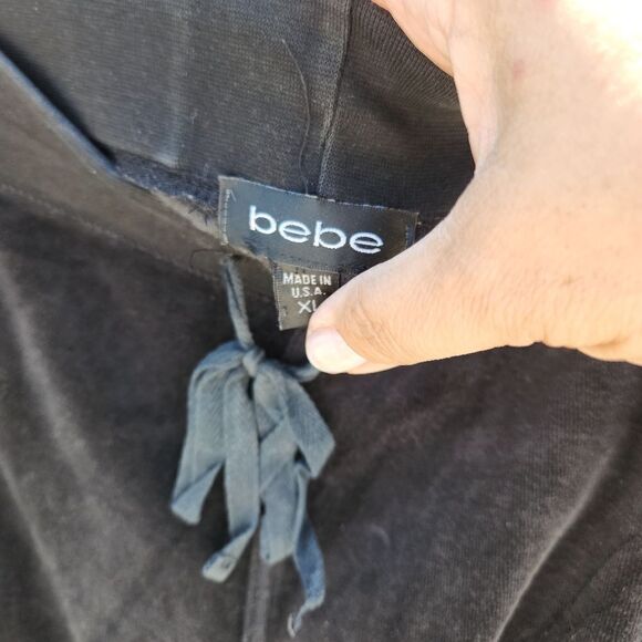 Bebe bling butt y2k wide leg velour pants - Picture 3 of 6